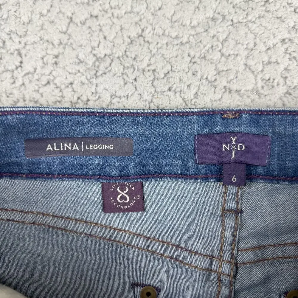 NYDJ Alina Legging Jeans Womens 6 Light Wash Denim Curvy Skinny